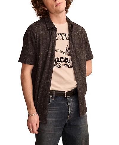 Lucky Brand Men's Short-Sleeve Linen Knit Shirt
