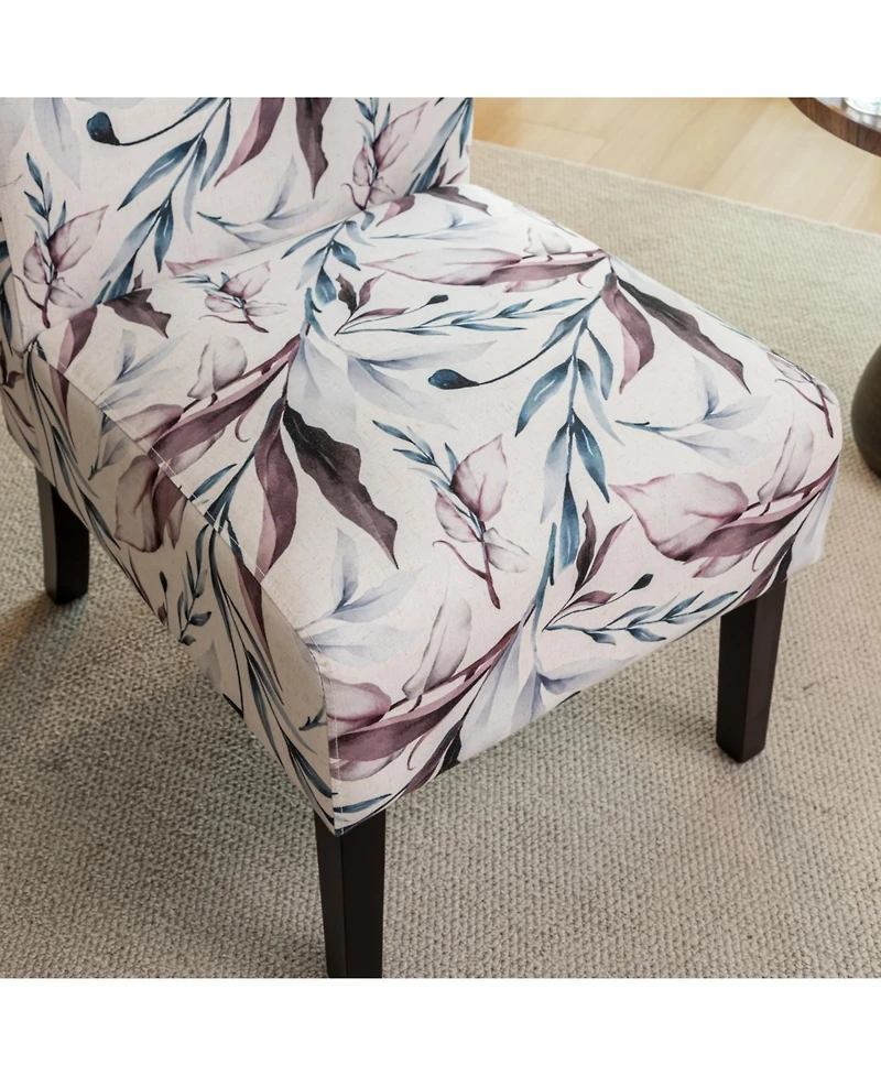 Streamdale Furniture Capa Print Fabric Armless Contemporary Chair, Purple Floral