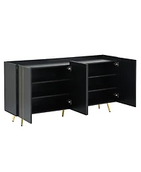Streamdale Furniture Modern Luxe Shoe & Tv Cabinet with Gold Doors