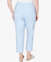 Ruby Rd. Plus Lace Trim Pull On Silky Tech Ankle Pants