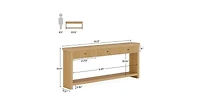 Tribesigns 70.9 inch Console Table with 3 Drawers, Extra Long Entryway Table