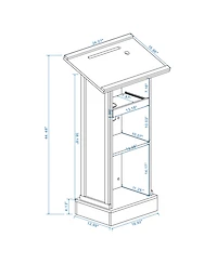 Streamdale Furniture Wood Podium Stand, Tall Wooden Lectern with Mic Stand Space