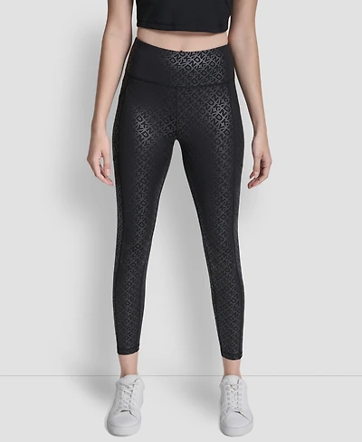 Dkny Women's Printed High-Wasit Fitness Tights