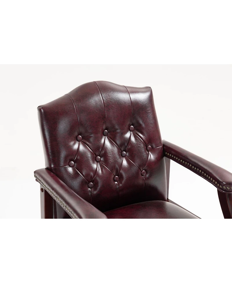 Streamdale Leather Reception Guest Chair Burgundy