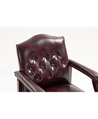 Streamdale Leather Reception Guest Chair Burgundy