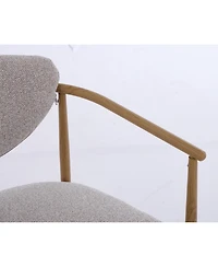 Streamdale Furniture fabric dining/living/bedroom chair with metal frame and wood grain visual