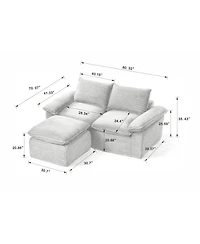 Streamdale Furniture Modern corduroy cloud sofa, freely combined, comfortable sitting experience