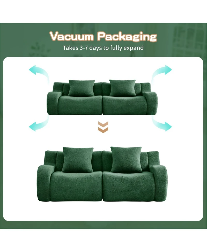 Streamdale Furniture Streamdale Soft Teddy Fabric Boneless Sofa, No Assembly, Anti-Slip, 32D Sponge