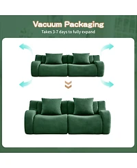 Streamdale Furniture Streamdale Soft Teddy Fabric Boneless Sofa, No Assembly, Anti-Slip, 32D Sponge