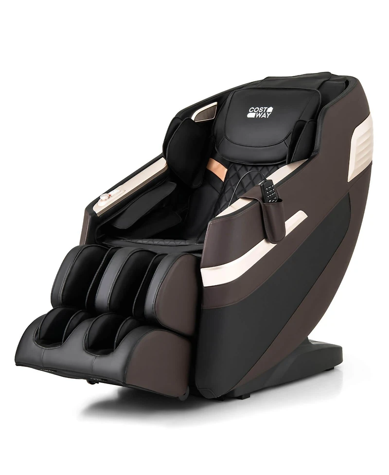 Costway Full Body Massage Chair with Airbags Waist Heater Foot Rollers Voice Control