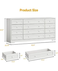 Gaomon 12 Drawers Wooden Dressers for Adult Bedroom