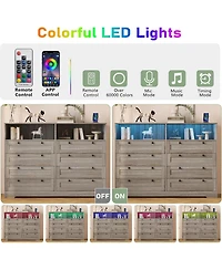 gaomon 8 Drawer Wood Dresser, Wide Chest Storage for Bedroom, Living Room, Hallway, Tv Stand for Up to 55" Tv