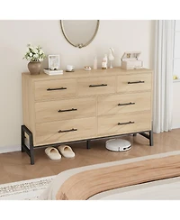 gaomon 52" Wide 7-Drawer Dresser, Freestanding Wooden Closet Storage Chest for Bedroom, Living Room, Entryway