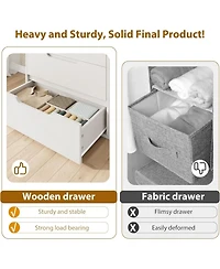 gaomon 5 Drawer Tall Dresser for Bedroom, 50" Vertical Storage Chest Organizer Living Room, Entryway, Ash Grey