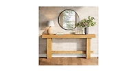 Tribesigns Wood Console Table, 63" Long Entryway Table with Stable Leg, Farmhouse Couch Station Behind Sofa with Storage
