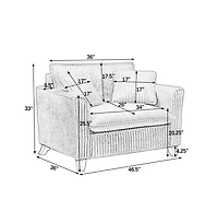 Cesicia Corduroy Lazy Sofa with Backrest & Armrests for Living Room Bedroom