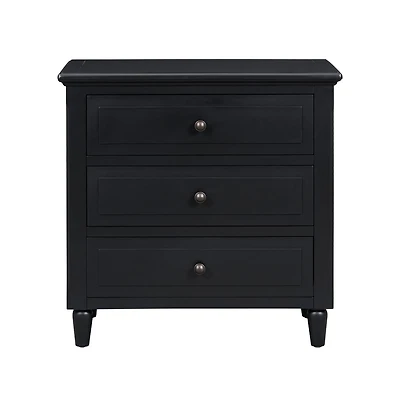Cesicia Nightstand with 3 Drawers Modern Bedside Table Smooth Gliding Rails & Metal Handle