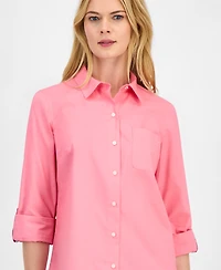 Nautica Jeans Women's Roll-Tab Button-Front Shirt