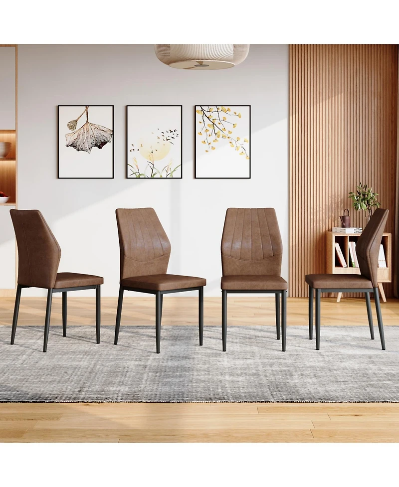 Streamdale Furniture Set of 4 Dining Chairs, Shell Pattern