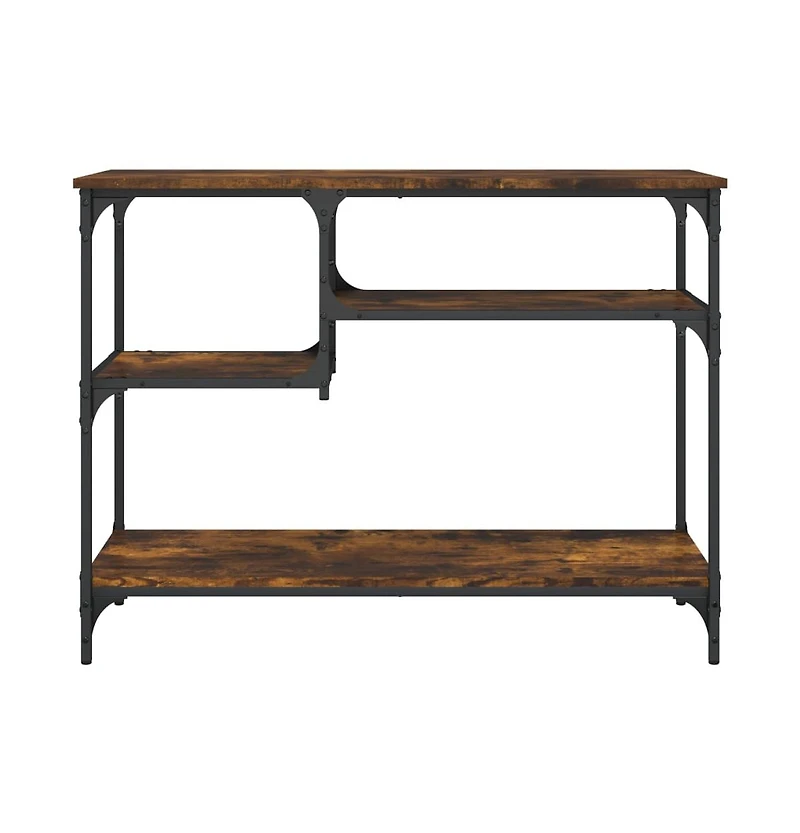 vidaXL Console Table Smoked Oak Engineered wood, metal 39.4 x 13.8 in