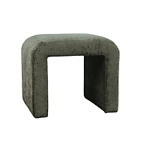 Jofran Modern Curved Upholstered Waterfall Jacquard Petite Ottoman Bench