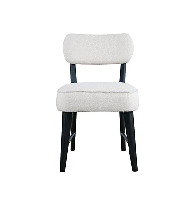 Wes Mid-Century Modern Boucle Upholstery Dining Chair (Set of 2)