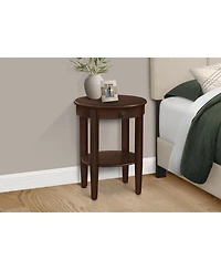 Lovmor Accent Table, 2 Tier, End, Side Table, Round, Nightstand, Bedroom, Lamp, Brown Veneer, Transitional