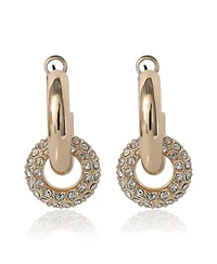 Bcbg Pave and Polished Gold-Tone Double Hoop Earrings