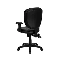 Emma+Oliver Mid-Back Multifunction Pillow Top Swivel Ergonomic Task Office Chair with Arms