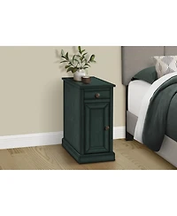 Lovmor Accent Table, End, Side Table, Nightstand, Narrow, Bedroom, Lamp, Storage Drawer, Antique Blue Veneer, Traditional