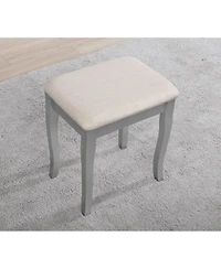 Streamdale Furniture Sanlo Wooden Vanity Make Up Table and Stool Set