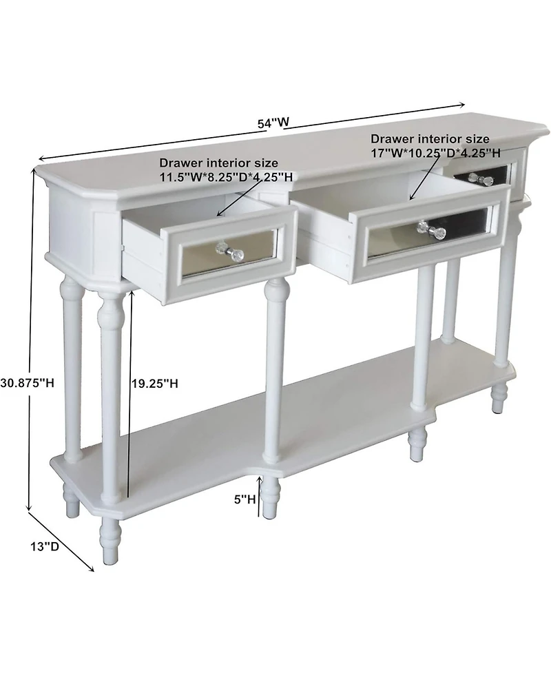 Kings Brand Furniture Narod Traditional 3-Drawer Console Table