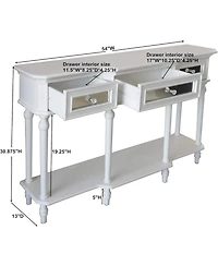 Kings Brand Furniture Narod Traditional 3-Drawer Console Table
