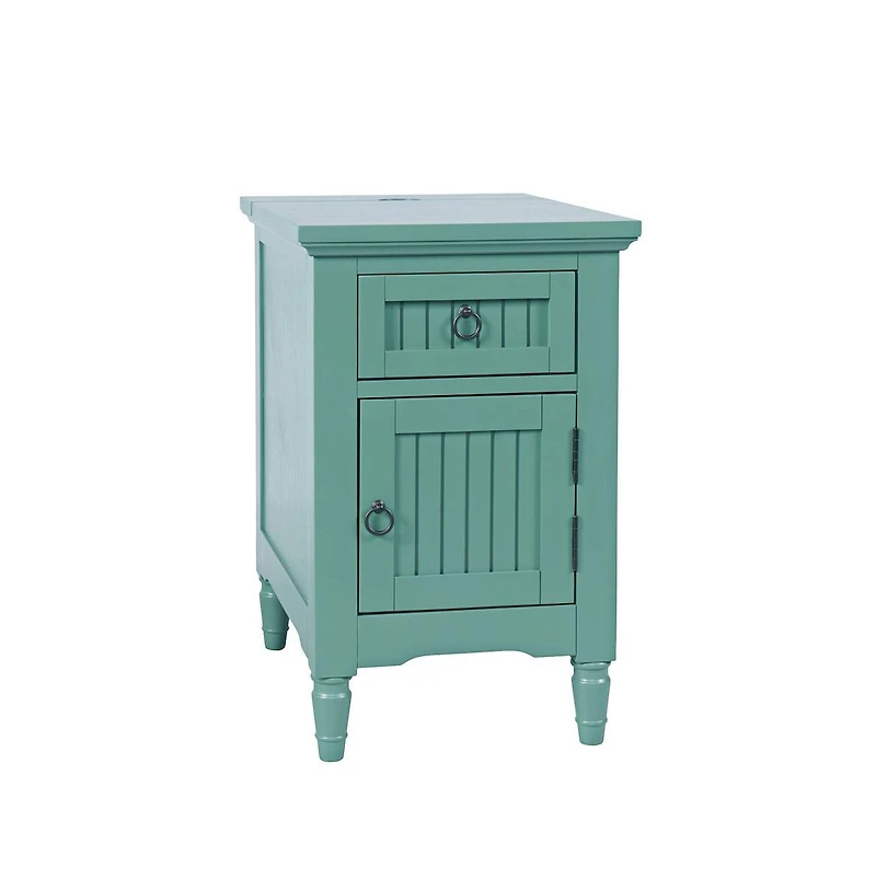 Jofran Westport Modern Farmhouse Usb Charging Storage Cabinet Chairside End Table