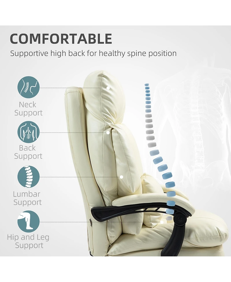 Homcom Overstuffed Office Chair, Reclining Computer Chair,