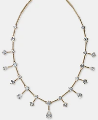 Anne Klein Cubic Zirconia Bar Stationed Statement Necklace, 16" + 3" extender