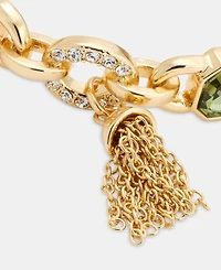 Anne Klein Pave Bar & Emerald-Cut Stone Stretch Bracelet