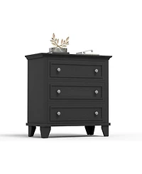 Gaomon 3-Drawer Dresser, Wide Wood Chest with Vintage Handles, Modern Storage Cabinet for Bedroom or Living Room