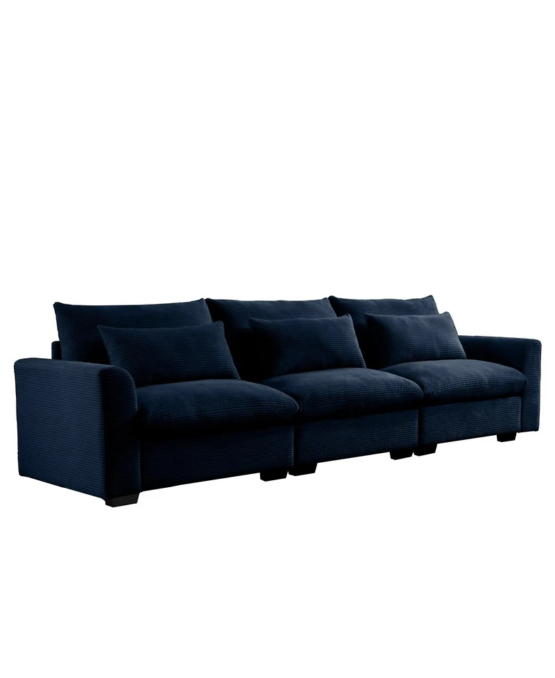 Streamdale Furniture 3 Seater Deep Seat Couch, Wide and Deep Comfy Sofa with 3 Pillows
