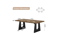 Tribesigns Large Dining Table for 6-8 People, Home Furniture (Dark Brown)