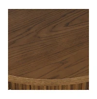 Jofran 40" Round Mid-Century Modern Fluted Pedestal Base Coffee Table