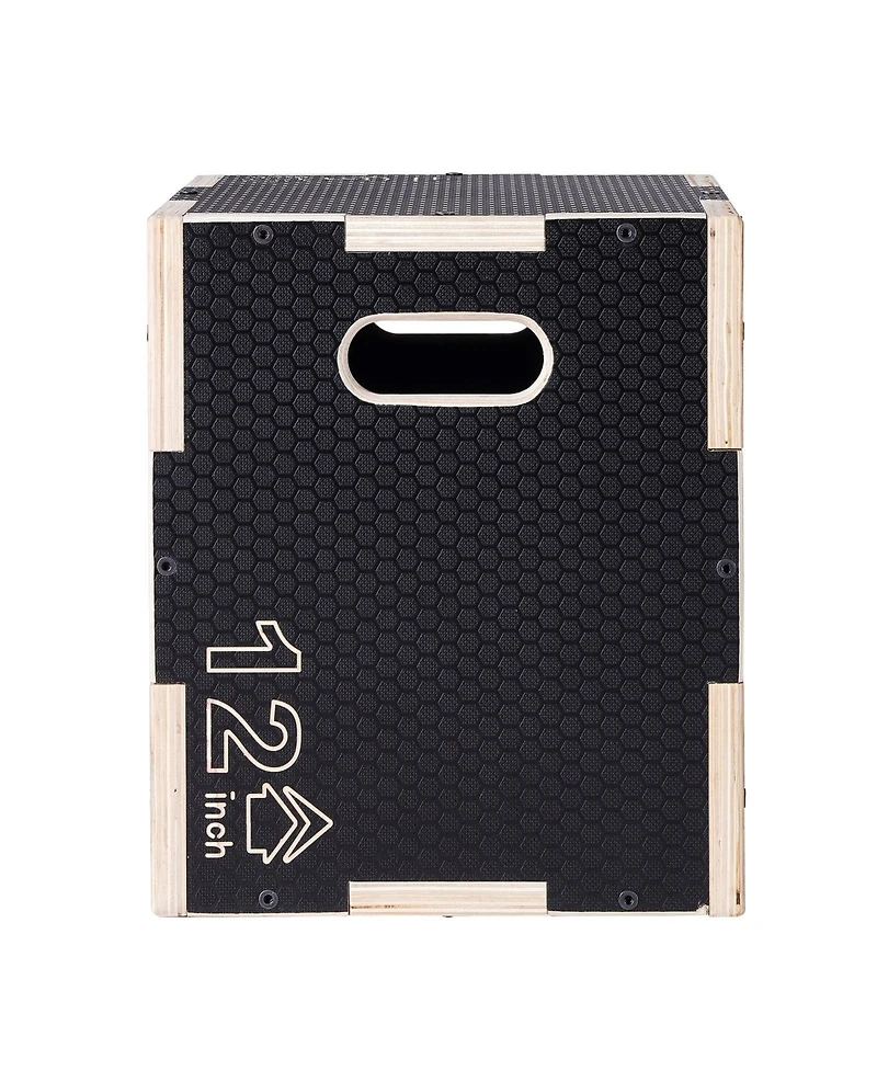 Sugfit 3-in-1 Plyo Jump Box 16/14/12" Wooden Agility Training Box