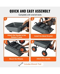 Sugfit Poly Garden Cart with 600 lbs Capacity & Steel Reinforcement