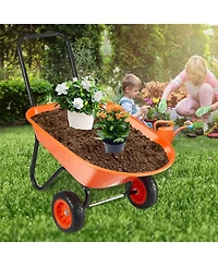 Sugfit 2-Wheel Wheelbarrow with 5 Cu.Ft Capacity & Easy-Grip Handle