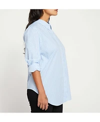 Universal Standard Plus Elbe Stretch Poplin Shirt Classic Fit