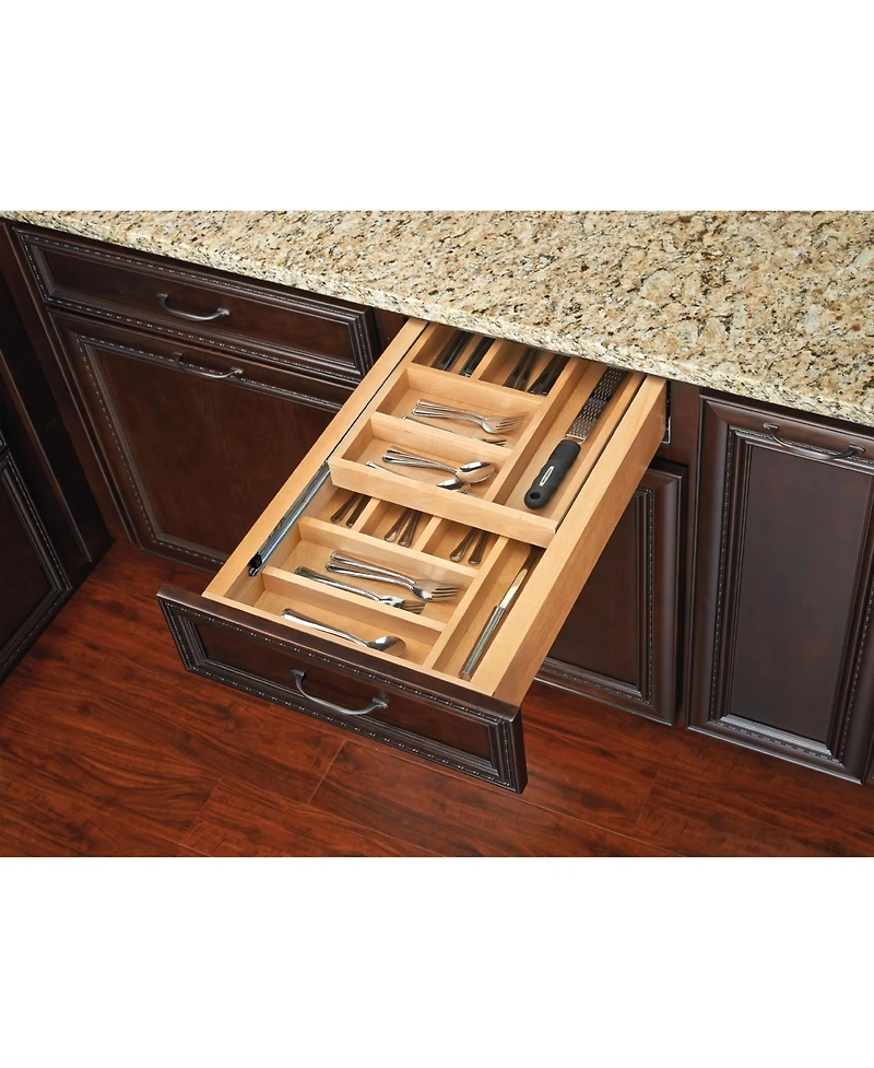 Rev-a-Shelf 15'' Tiered Cutlery Drawer Organizer with Soft-Close, 4WTCD-18HSC-1