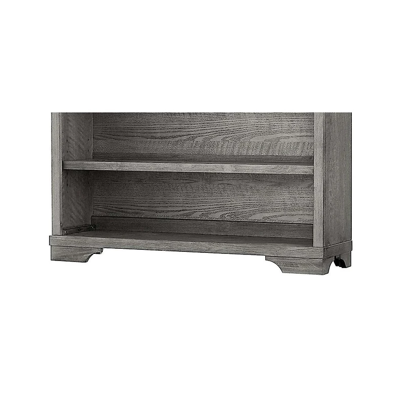 Westwood Design Foundry Traditional Wood Bookcase in Brushed Pewter