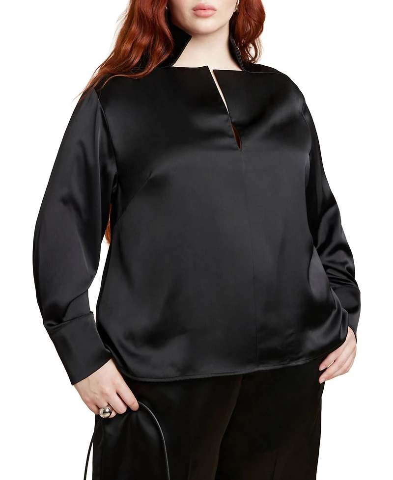 Eloquii Women's Deconstructed Neckline Blouse