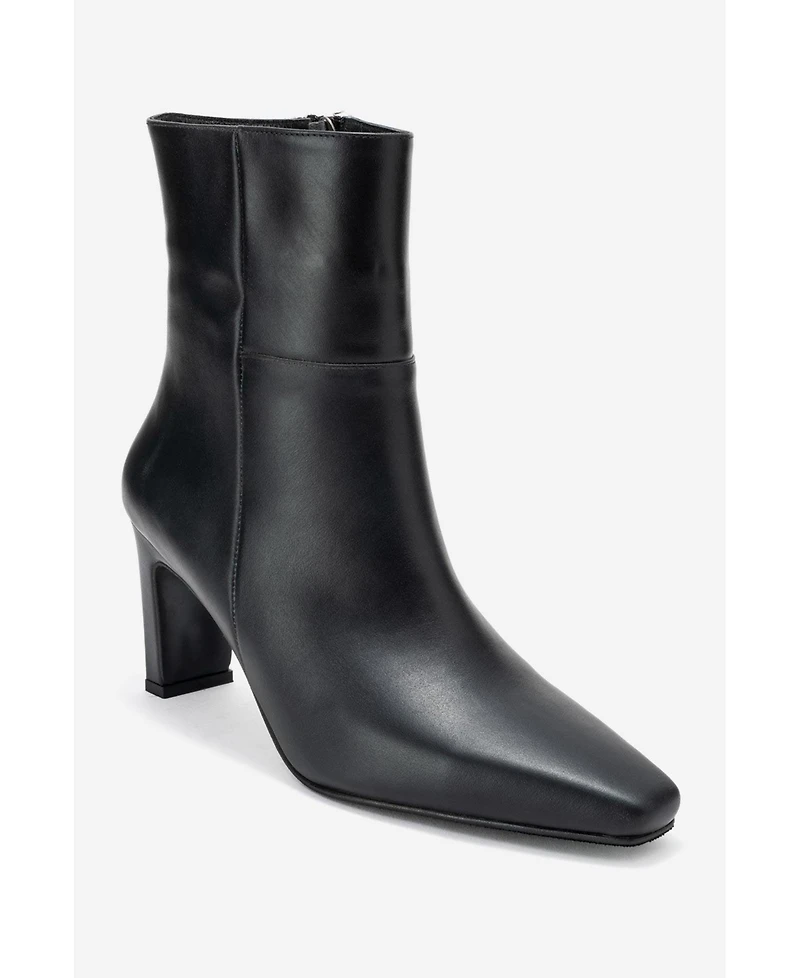 Forever & Always Shoes Women's Kyoto Leather Block Heel Boot