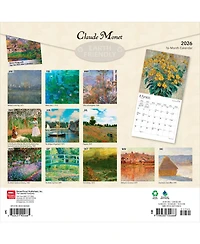 BrownTrout Claude Monet | 2026 12 x 24 Inch (Hanging) Monthly Square Wall Calendar | Foil Stamped Cover | Plastic-Free